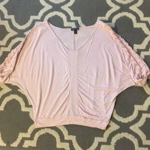 Express Slouchy Lace Trim Blouse